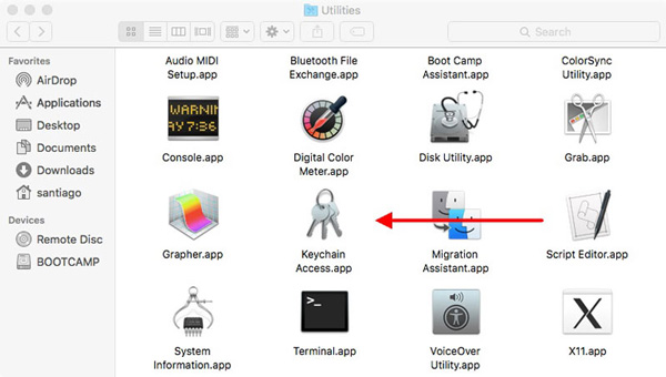 Open Keychain Access on Mac
