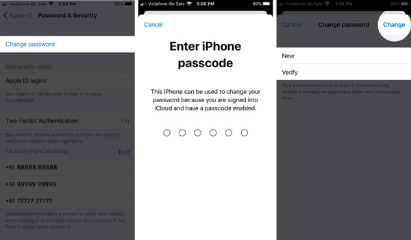 Reimposta la password dell'ID Apple su iPhone