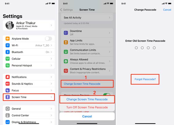 Reset Screen Time Password