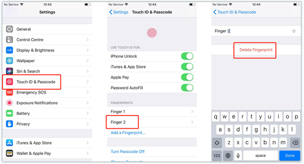 Réinitialiser Touch ID Supprimer l'empreinte digitale