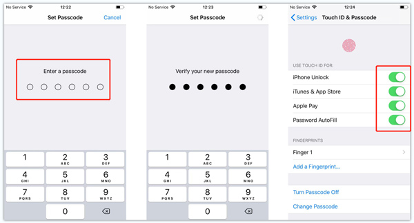 Set Passcode and Enable Touch ID on iPhone