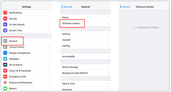 Opdater systemet for at rette iPhone Touch ID, der ikke virker