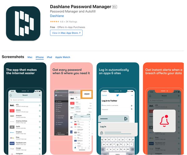 Gestionnaire de mots de passe Dashlane