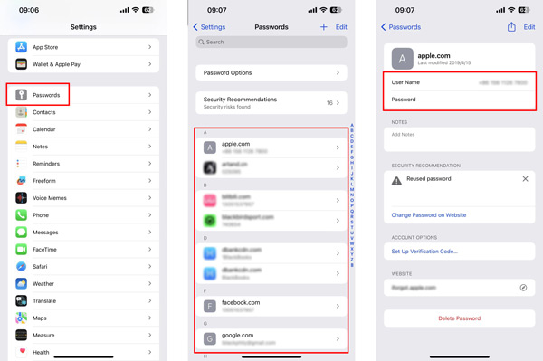 Find Saved Passwords on iPhone