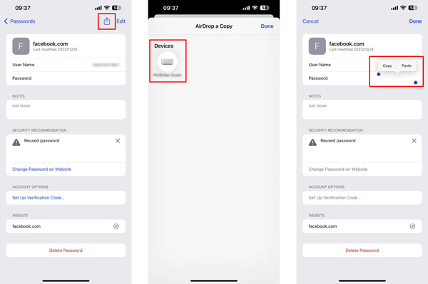 iPhone पर पासवर्ड साझा करें