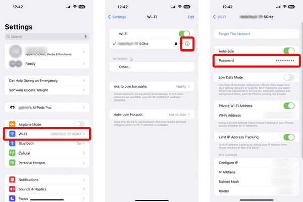 Pemapar Kata Laluan Wifi terbina dalam untuk iPhone iOS 16