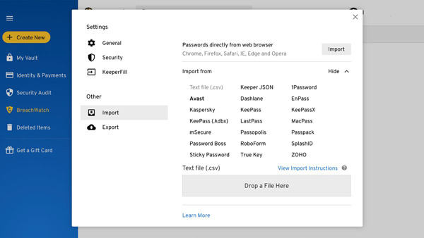 Import Password