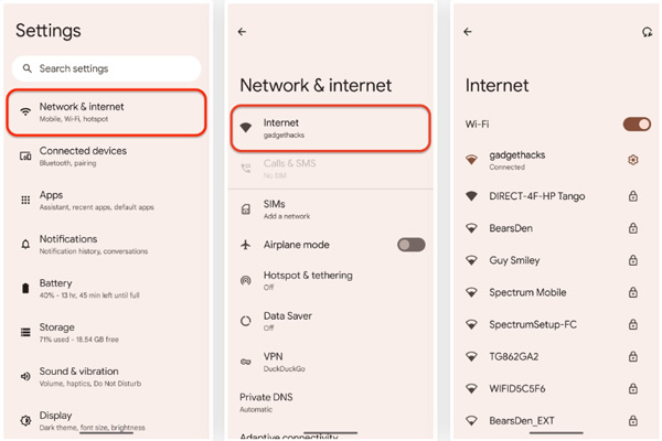 Visualizador de senha Wifi integrado para Android 11 10