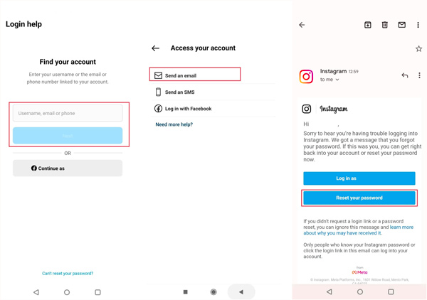 Rest Recuperează parola contului Instagram Android