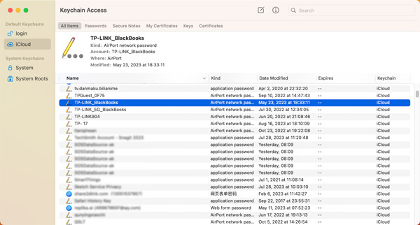 See WiFi Password Using iCloud Keychain on Mac
