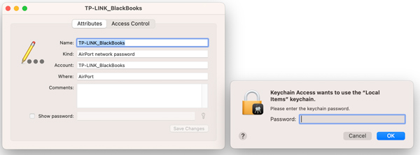 แสดงรหัสผ่าน iPhone Wifi บน Mac