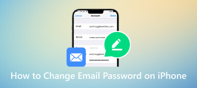 Изменить пароли электронной почты iPhone