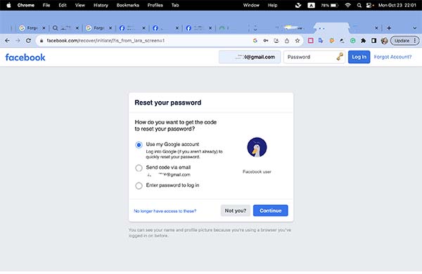 Cambia la password di Facebook