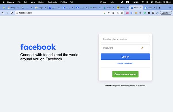 Facebook login side