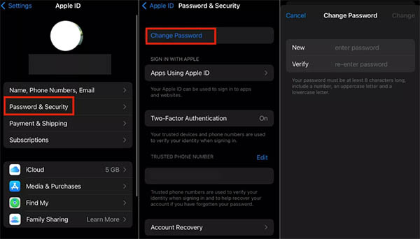 Reset Apple ID Password on iOS