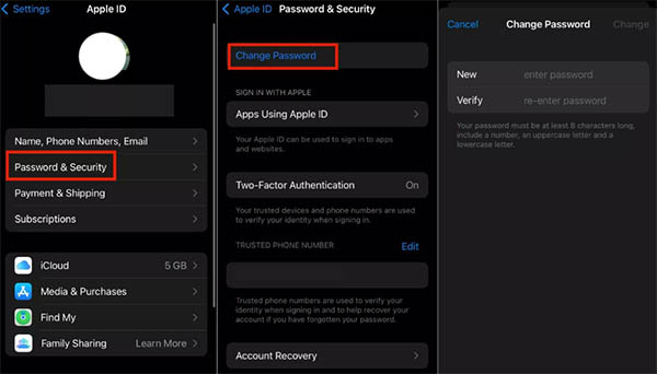 Restablecer la contraseña de ID de Apple en iOS