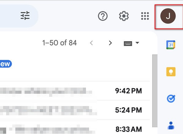 Alterar a interface do Gmail da conta do Google