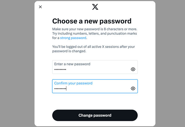 Trouver un compte Twitter Changer le mot de passe
