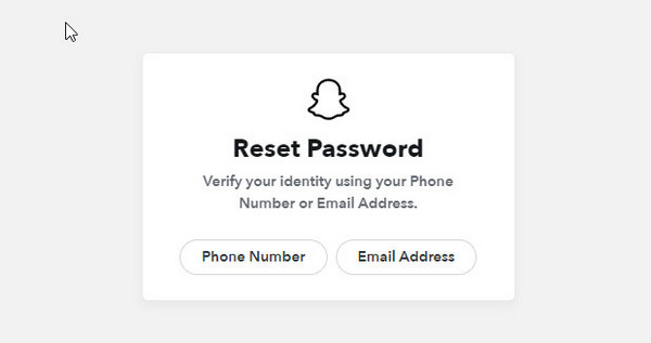 Reset Snapchat Password Interface