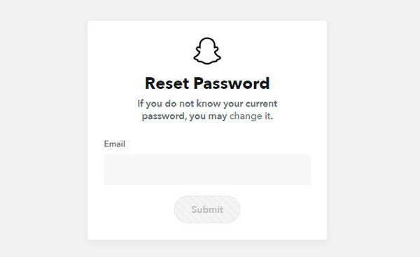 Reimposta la password Snapchat tramite e-mail