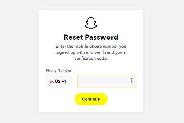Reset Snapchat Password via Phone Number