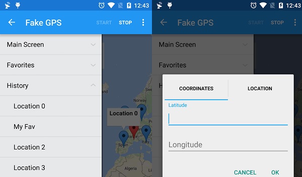 Fake GPS Interface