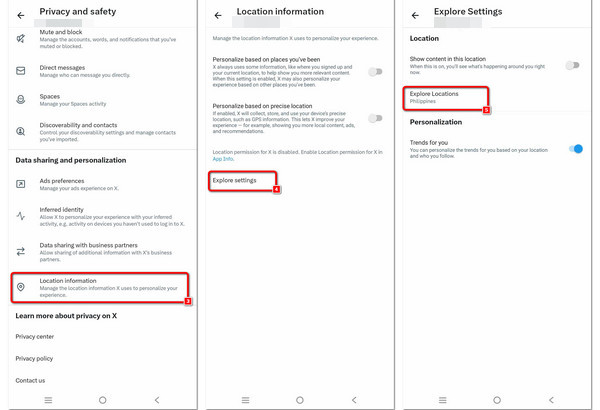 Informação Explorar Localização