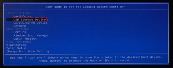 Change Boot Sequence