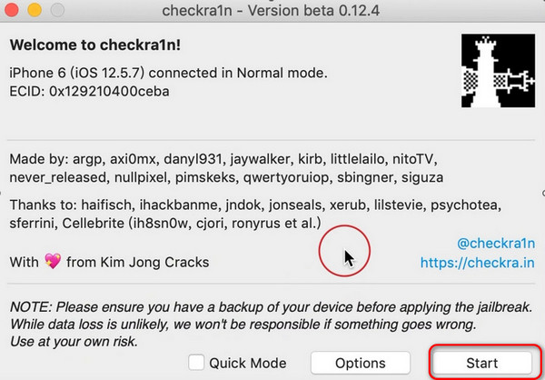 Checkra1n Start