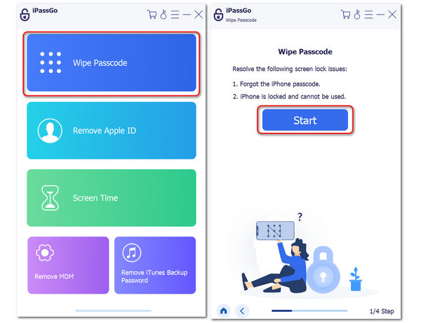选择擦除密码 iPassGo