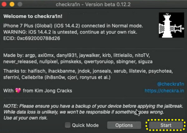 Bekräfta iPhone Jailbreaking Mac