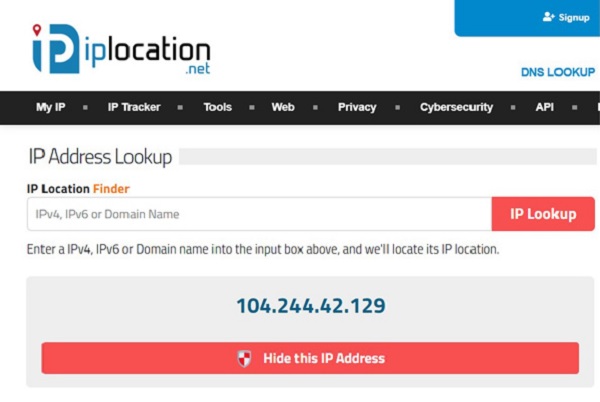 IPlocation Net Interface