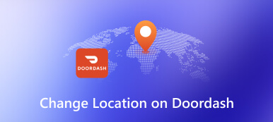 Alterar localização no Doordash