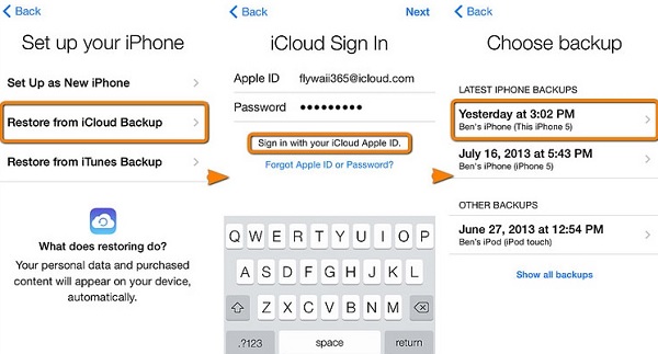 从 iCloud 恢复