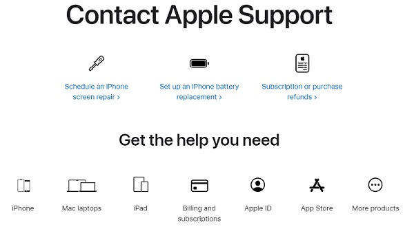 Contacter l'assistance Apple