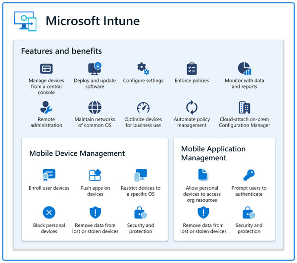 Funzionalità di gestione dei dispositivi MDM MAM