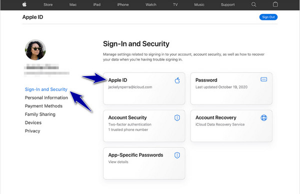 Przejdź do Apple ID