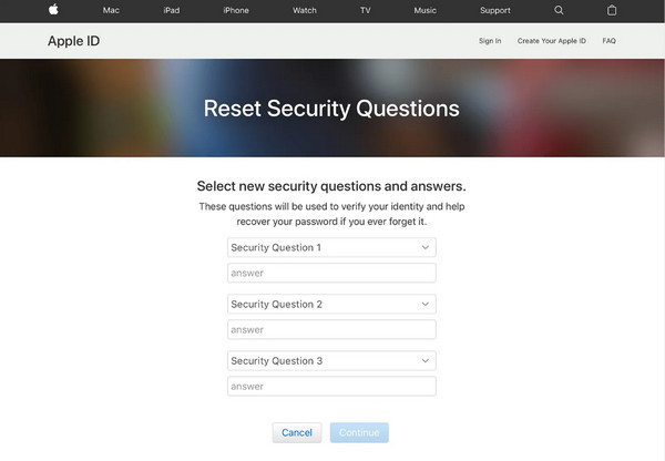 Reset Security Question