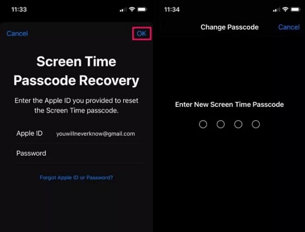 Resetovat pomocí Apple ID