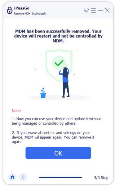 Remoção de MDM bem-sucedida