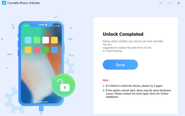 Επιτυχία του TunesKit Unlocker iPhone