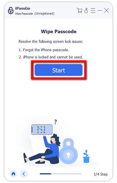 เชื่อมต่อ iOS Computer Wipe Passcode Start