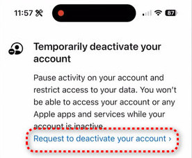 Deactivate Apple Id