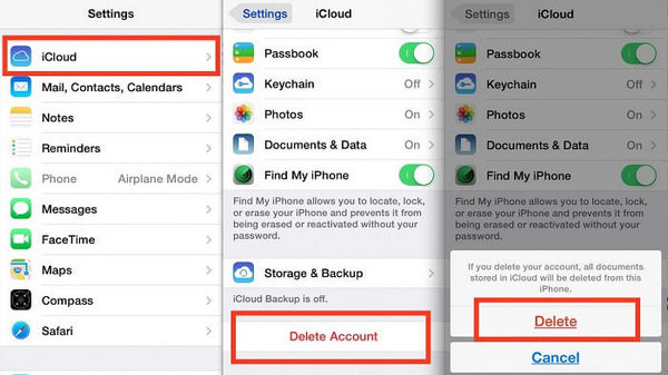Smazat účet iCloud