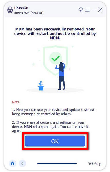 Ok Button Remove MDM