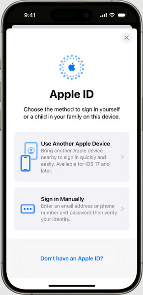 Állítsa be az Apple ID-t