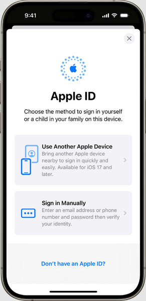 Nastavte Apple ID