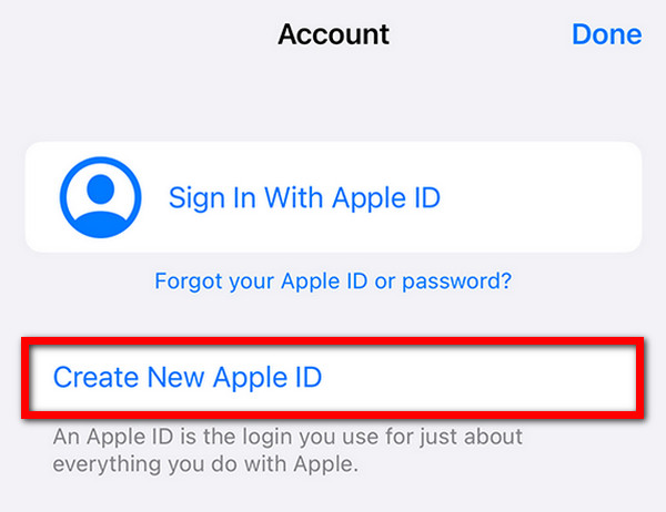 Beállítások Apple ID létrehozása