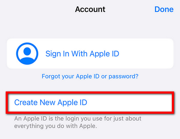 सेटिंग्स Apple ID बनाएं