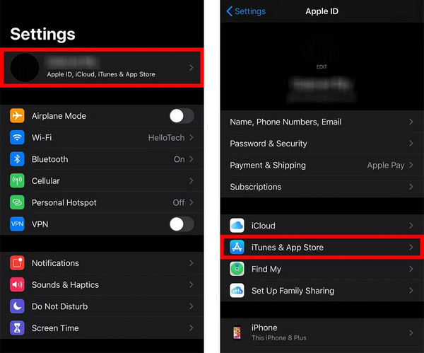 Settings iTunes AppStore